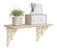 vidaXL Wall Shelf Brackets 2 pcs Antique White 14 x 14 x 3.5 cm Steel
