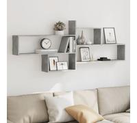 vidaXL Wall Shelf Concrete Grey 167.5x18x68 cm Engineered Wood
