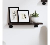 vidaXL Wall Shelf Dark Grey 40x10x2 cm Treated Solid Wood Oak, Brown
