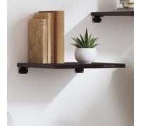 vidaXL Wall Shelf Dark Brown 40x40x2 cm Treated Solid Wood Oak