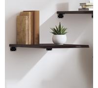 Vidaxl Wall Shelf Dark Grey 40X60X2 Cm Treated Solid Wood Oak, Brown