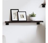 Vidaxl Wall Shelf Dark Brown 60X10X2 Cm Treated Solid Wood Oak