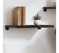 vidaXL Wall Shelf Dark Brown 60x30x(2-4) cm Treated Solid Wood Oak