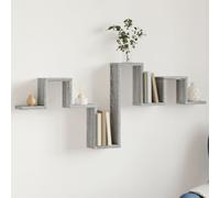 vidaXL Wall Shelf Grey Sonoma 104.5x10x43 cm Engineered Wood