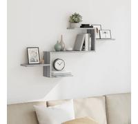 vidaXL Wall Shelf Grey Sonoma 104x15x49 cm Engineered Wood