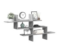 vidaXL 8 Shelf Grey Sonoma Floating Wall Shelf