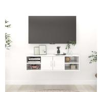 vidaXL Wall Shelf High Gloss White Engineered Wood Wall-Mounted Cabinet Shelf