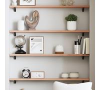 Wall Shelf Solid Oak Light Brown 100x10x2 cm Untreated Live Edge Rustic Handmade