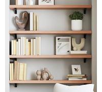 vidaXL Wall Shelf Light Brown 100x20x4 cm Treated Solid Wood Oak