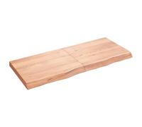 vidaXL Wall Shelf Light Brown 120x50x(2-6) cm Treated Solid Wood Oak