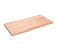 vidaXL Wall Shelf Light Brown 120x60x(2-4) cm Treated Solid Wood Oak
