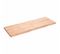 vidaXL Wall Shelf Light Brown 140x50x(2-4) cm Treated Solid Wood Oak