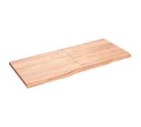 vidaXL Wall Shelf Light Brown 140x60x(2-4) cm Treated Solid Wood Oak