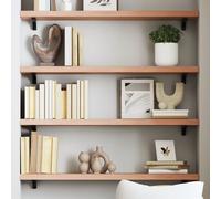 vidaXL Wall Shelf Light Brown 80x20x4 cm Treated Solid Wood Oak UK GF0