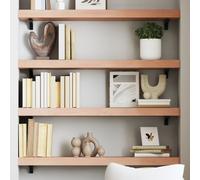 vidaXL Wall Shelf Light Brown 80x20x6 cm Treated Solid Wood Oak