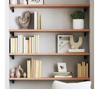 vidaXL Wall Shelf Light Brown 80x30x2 cm Treated Solid Wood Oak UK NEW