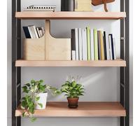 vidaXL Wall Shelf Light Brown 80x40x(2-6) cm Treated Solid Wood Oak