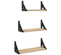 vidaXL Wall Shelf Set Floating Shelf Rack 3 Piece Sonoma Oak Engineered Wood