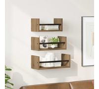 vidaXL Wall Shelf Set with Shelf 3 pcs Artisan Oak 40 x 16 x 14 cm
