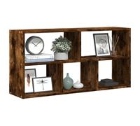 vidaXL Wall Shelf Smoked Oak 100x25x50 cm Engineered Wood