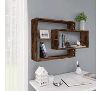 vidaXL Wall Shelf Smoked Oak 104x20x58.5 cm Engineered Wood