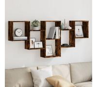 vidaXL Wall Shelf Smoked Oak 159x18x66 cm Engineered Wood