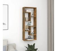 vidaXL Wall Shelf Smoked Oak 36x16x90 cm Engineered Wood