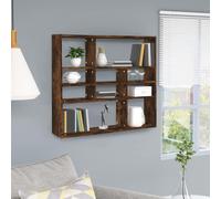vidaXL Wall Shelf Smoked Oak 90x16x78 cm Engineered Wood