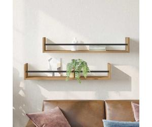 vidaXL Wall Shelf Wall-mounted 2 pcs Artisan Oak 80 x 16 x 14 cm
