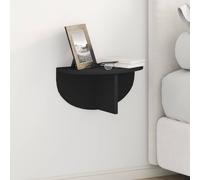 vidaXL Wall Shelf Wall-mounted Black 38 x 19 x 19 cm Engineered Wood