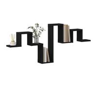 vidaXL Wall Shelf Wall-mounted Black Oak 104.5 x 43 x 10 cm