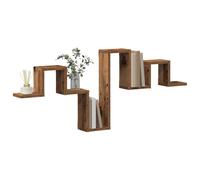 vidaXL Wall Shelf Wall-mounted Old Wood 104.5 x 43 x 10 cm Engineered Wood