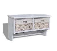 vidaXL Wall Shelf White 60x23.5x33 cm Paulownia Wood, White