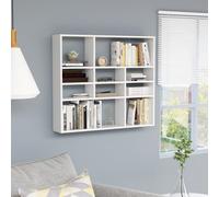 Wall Mounted Display Shelves Unit 90x16x78cm (WxDxH) Engineered Wood White