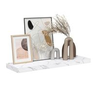vidaXL Wall Shelf White Marble 80 x 23.5 x 4 cm Engineered Wood, Modern Wall Shelf, Rectangular, Durable Home Furniture, Storage Solution for Living Room, Bedroom, Kitchen, Bathroom