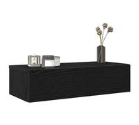 vidaXL Wall Shelf with Drawers Black 60x26.5x15 cm Engineered Wood