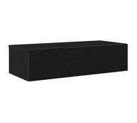 vidaXL Wall Shelf with Drawers Black 60x26.5x15 cm Engineered Wood