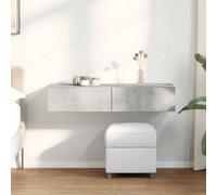 Vidaxl Wall Shelf With Drawers Concrete Grey 100X36X19 Cm Engineered Wood