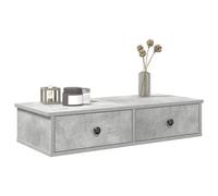 (concrete grey, 80 x 31 x 17 cm) vidaXL Wall Shelf with Drawers White 60x25x15 cm Engineered Wood