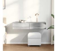 vidaXL Wall Shelf with Drawers Grey Sonoma 100x36x19 cm Engineered Wood