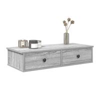 vidaXL Wall Shelf with Drawers Grey Sonoma 80x31x17 cm Engineered Wood