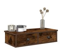 vidaXL Wall Shelf with Drawers Smoked Oak 60x28x15 cm Engineered Wood