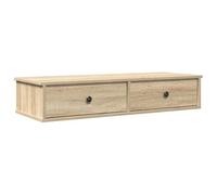 vidaXL Wall Shelf with Drawers Sonoma Oak 100x37.5x19 cm Engineered Wood, wall shelf with cabinet, wall mounted storage cabinet, wall storage unit