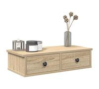 (sonoma oak, 60 x 25 x 15 cm) vidaXL Wall Shelf with Drawers White 60x25x15 cm Engineered Wood