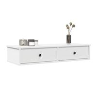 Vidaxl Wall Shelf With Drawers White 100X37.5X19 Cm Engineered Wood