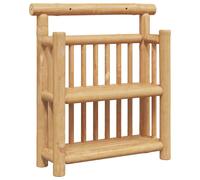 vidaXL Wall Shelf with Shelf Beige 40 x 13 x 44 cm Bamboo, Modern Wall Storage,