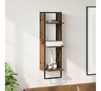 vidaXL Wall Shelf with Shelf Old Wood 30 x 25 x 100 cm Engineered Wood