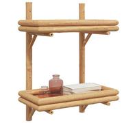 vidaXL Wall Shelf with Shelf Wall-mounted Brown 39 x 26 x 60 cm Bamboo, Living Room, Modern Storage Shelf, Rectangular Wall-Mounted Cabinet, Bamboo
