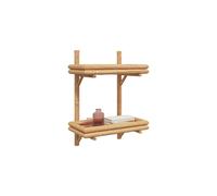 vidaXL Wall Shelf with Shelf Wall-mounted Brown 39 x 26 x 60 cm Bamboo, Living Room, Modern Storage Shelf, Rectangular Wall-Mounted Cabinet, Bamboo