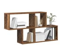 vidaXL Wall Shelf with Shelf Old Wood 100 x 20 x 53 cm Engineered wood, Living Room Storage Solution, Modern Mounted Wall Shelf, Rectangular Shelving Unit for Home Accessories and Organization
